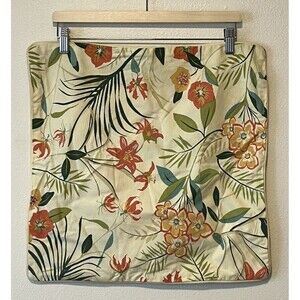 Crate & Barrel Yellow Tropical Flower Sq Pillow Sham 18” X18”